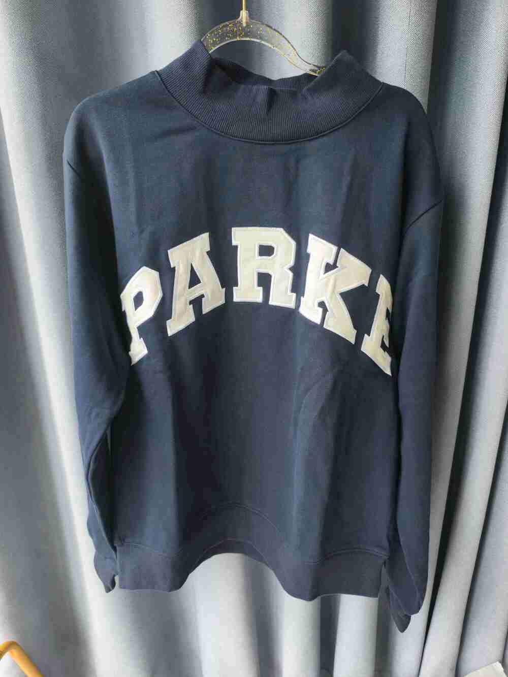 PARKE Dark Blue Embroidered Hoodie